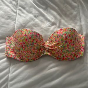 Victoria’s Secret Strapless Swim Top Confetti Design